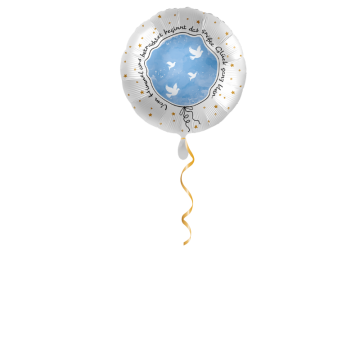 Taufe Glück Blau Ballon - 43 cm