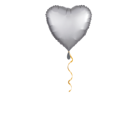 Herz silber Ballon klein - 43cm
