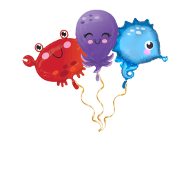 Oktopus violett Ballon-Set 