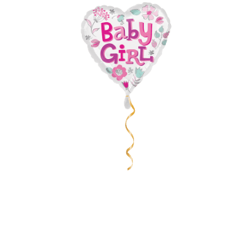 Baby Girl Herz Ballon - 43 cm