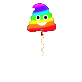 Regenbogen Scheisshaufen Ballon - 51 cm