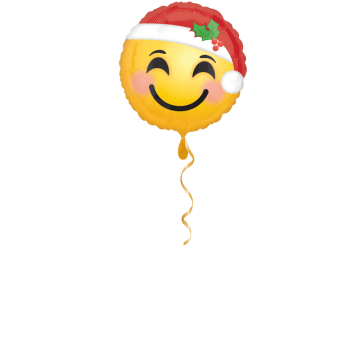 Weihnachtlicher Smiley Ballon - 43cm