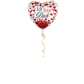 Ich Liebe Dich rote Herzen Ballon - 43cm