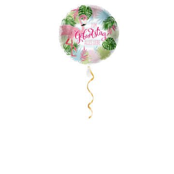 Zum Geburtstag alles Liebe Flamingo Ballon - 43cm