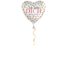 Ich liebe dich goldene Herzen Ballon - 43 cm