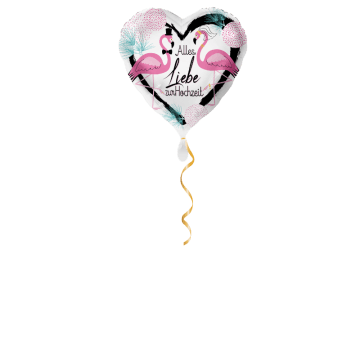 Hochzeit Flamingos Ballon - 43cm