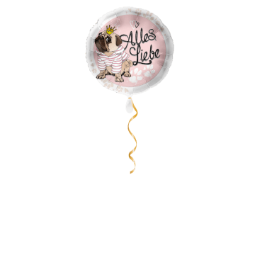 Alles Liebe Mops Ballon - 43cm