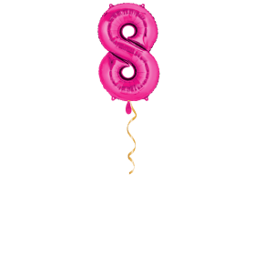 Zahl 8 Pink Ballon - 66cm