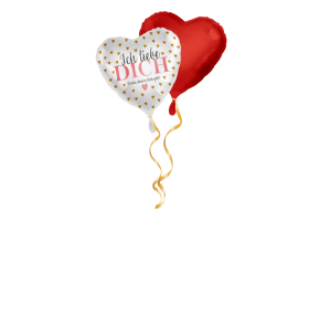 Ich liebe dich goldene Herzen Ballon-Set