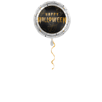 Happy Halloween schwarz/gold Ballon - 43cm