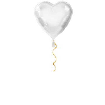 Herz weiss klein Ballon - 43cm