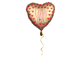 Love You Gold Herz Ballon - 43 cm