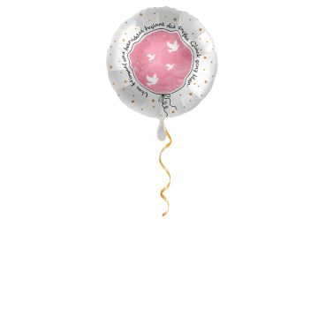 Taufe Glück Rosa Ballon - 43 cm