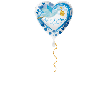 Alles Liebe zur Geburt blau Ballon - 43cm