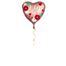 Love You mit Rosen Ballon - 43 cm