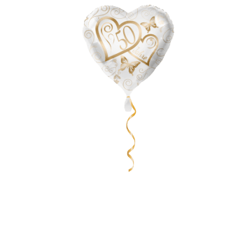 Herzen 50 Jahre Ballon - 43cm