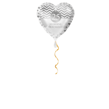 Silberne Hochzeit Zahl 25 Ballon - 43cm