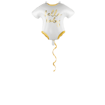 Babystrampler weiss/gold Ballon - 50 cm