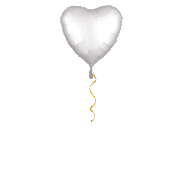 Herz satinweiss klein Ballon - 43cm