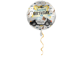 Happy Birthday Polizeiauto Ballon - 43cm