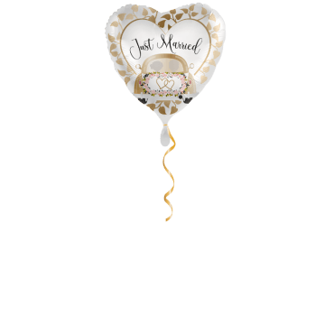 Just married Auto gold Herz Ballon - 43cm