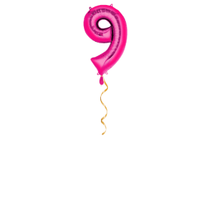 Zahl 9 Pink Ballon - 66cm