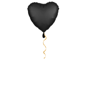 Herz schwarz satin klein Ballon - 43cm