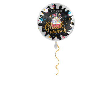 Herzlichen Glückwunsch Cupcake Satin Ballon - 43cm