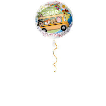 Hurra Schule Schulbus Ballon - 43cm