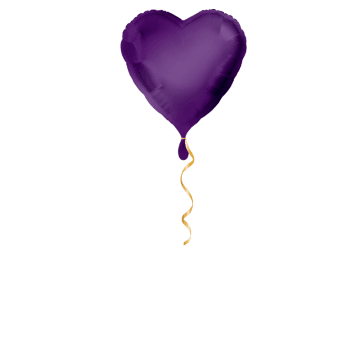 Herz violett klein Ballon - 43cm