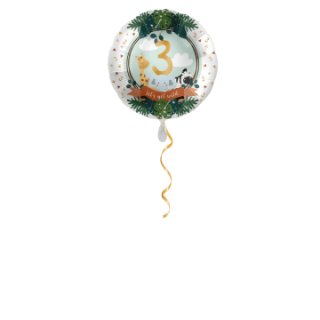 Zahl 3 Jungle Friends Ballon - 43 cm