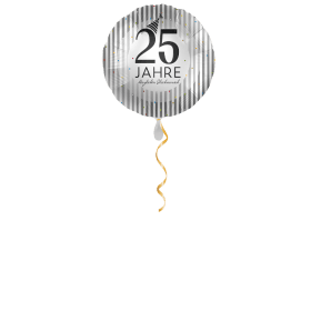 Herzlichen Glückwunsch silber Zahl 25 Ballon - 43cm