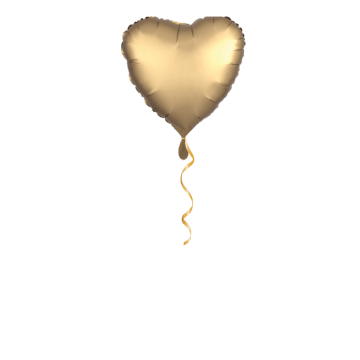 Herz gold satin klein Ballon - 43cm