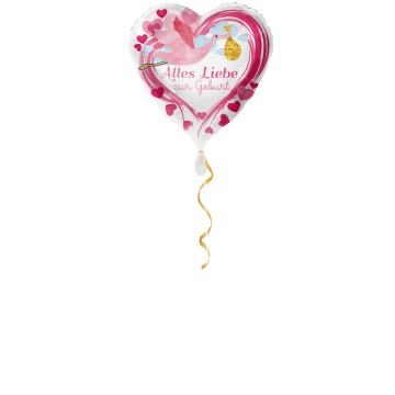 Alles Liebe zur Geburt pink Ballon - 43cm